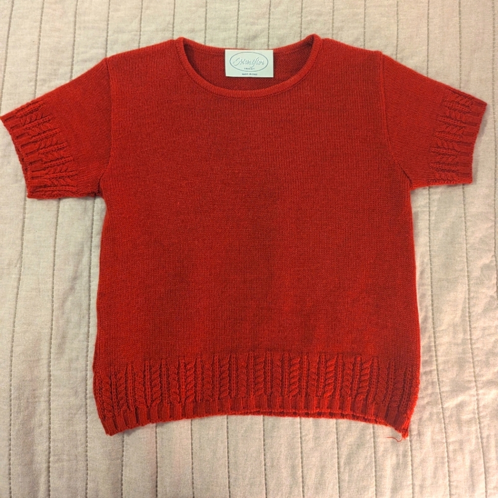 Vintage Italian Knit Short-sleeve Sweater